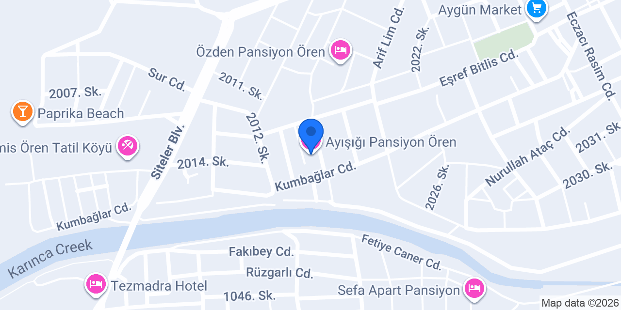 Ayışığı Pansiyon Ören konumu