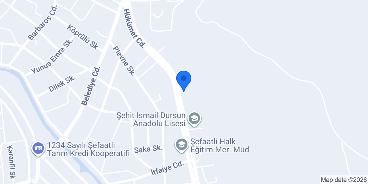 Şefaatli İlçe Jandarma Komutanlığı konumu