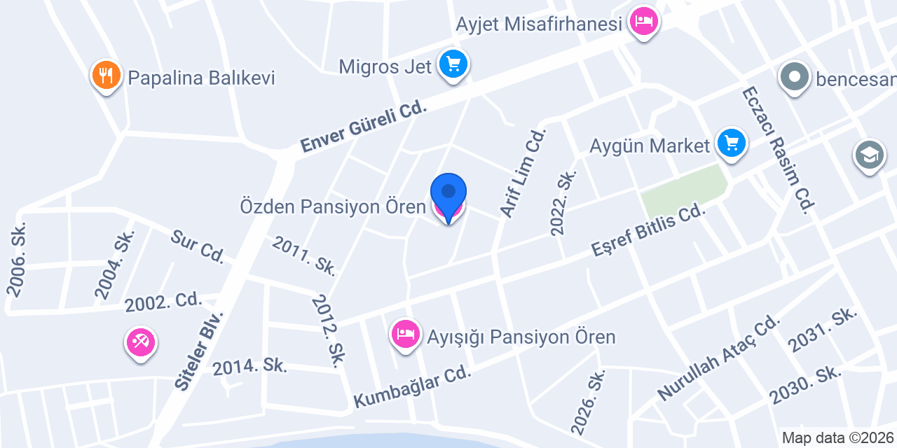 Özden Pansiyon Ören konumu