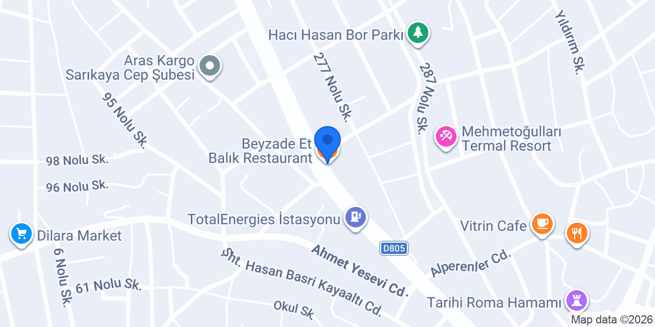 Beyzade Et Balık Restaurant konumu