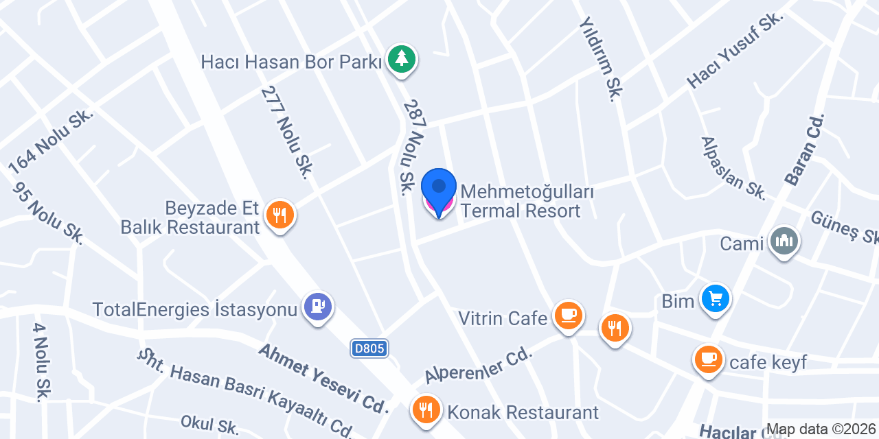Mehmetoğulları Termal Resort konumu