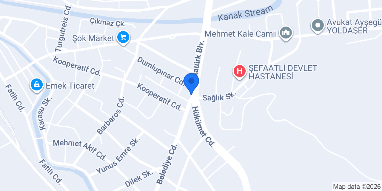 ŞEFAATLİ-EZER HUKUK&ARABULUCULUK BÜROSU konumu