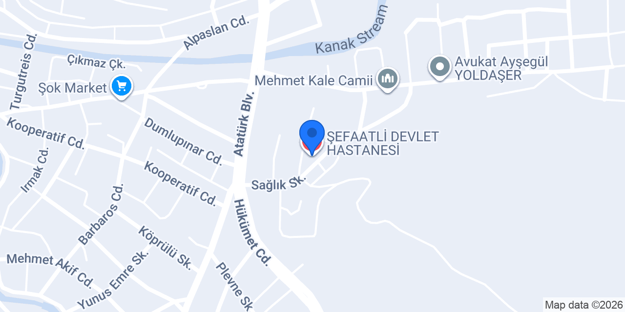 ŞEFAATLİ DEVLET HASTANESİ konumu