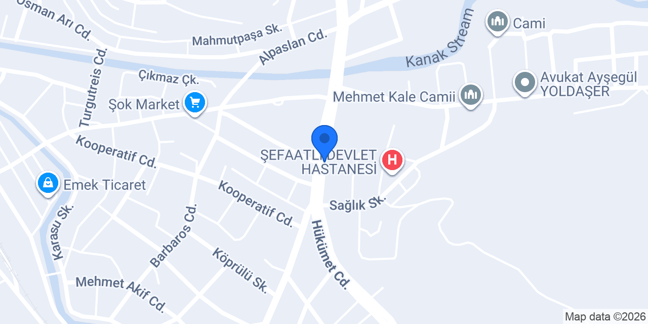 Şefaatli Komagane konumu