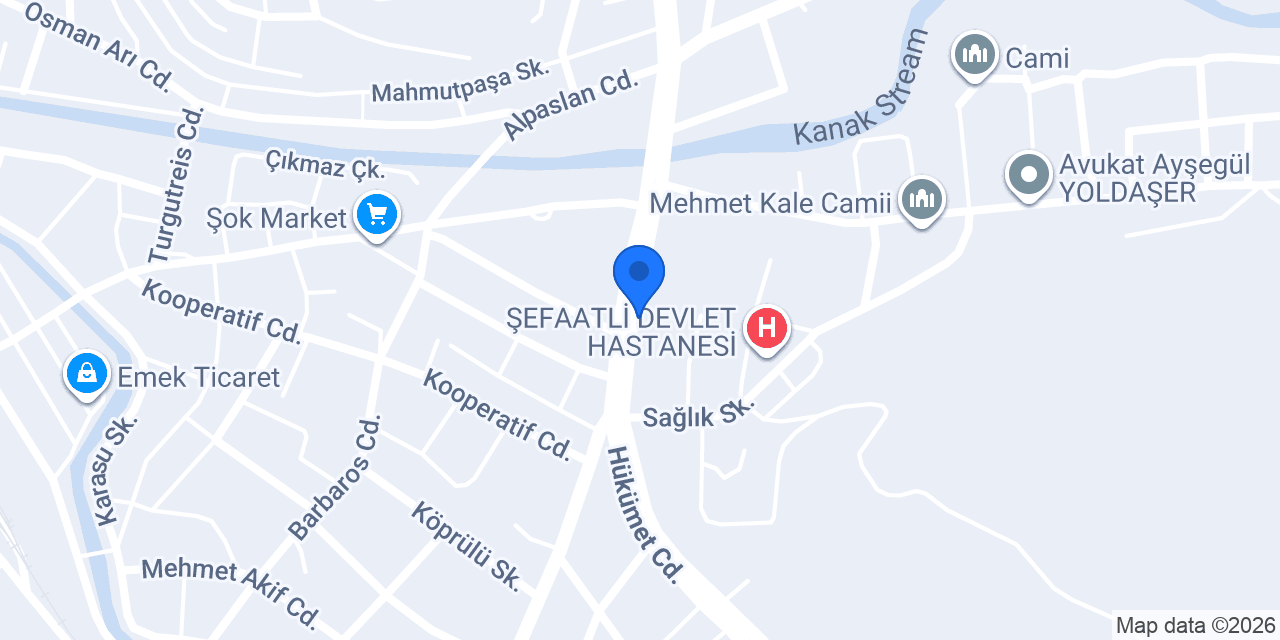 Şefaatli İlçe Emniyet Amirliği konumu