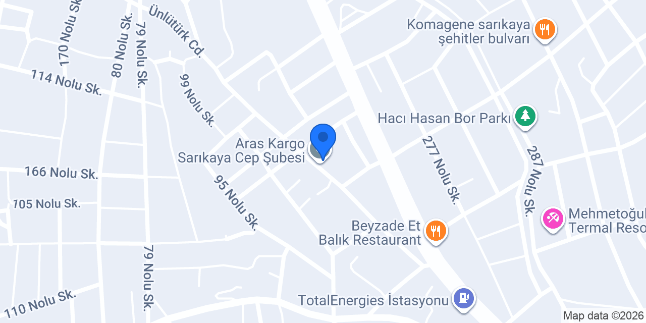 Aras Kargo Sarıkaya Cep Şubesi konumu