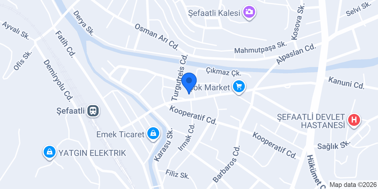 Halkbank Şefaatli Şubesi konumu