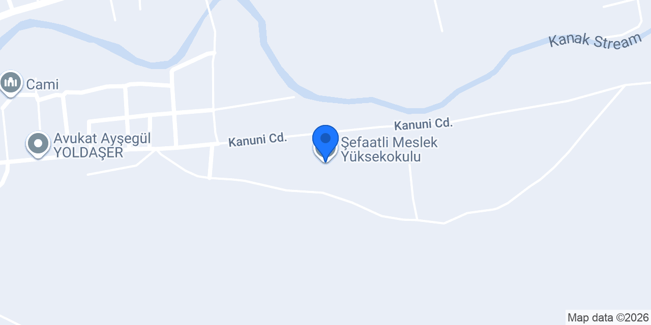 Şefaatli Meslek Yüksekokulu konumu