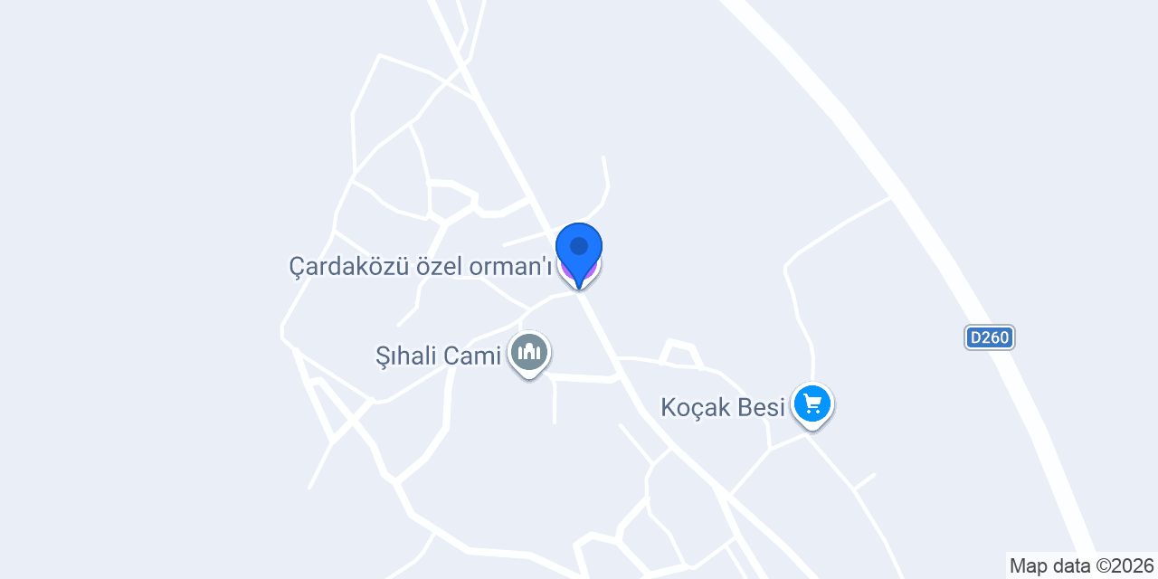 Çardaközü özel orman'ı konumu