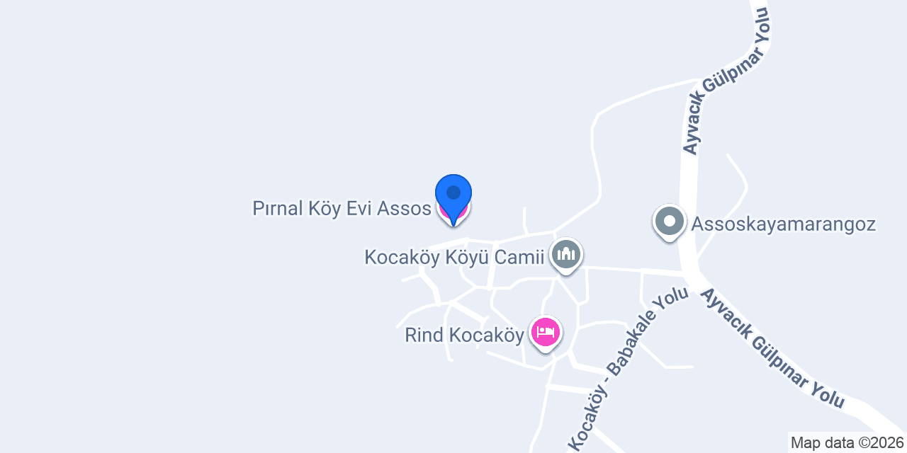 Pırnal Köy Evi Assos konumu