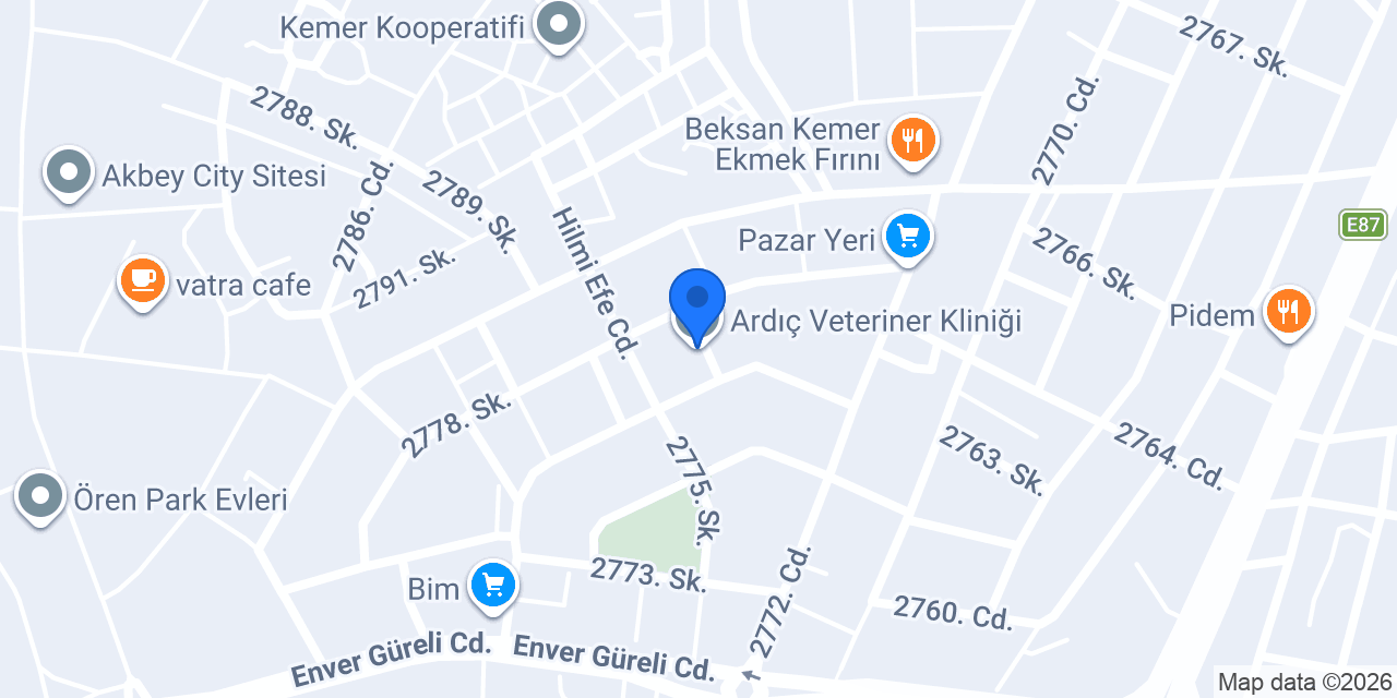 Ardıç Veteriner Kliniği konumu