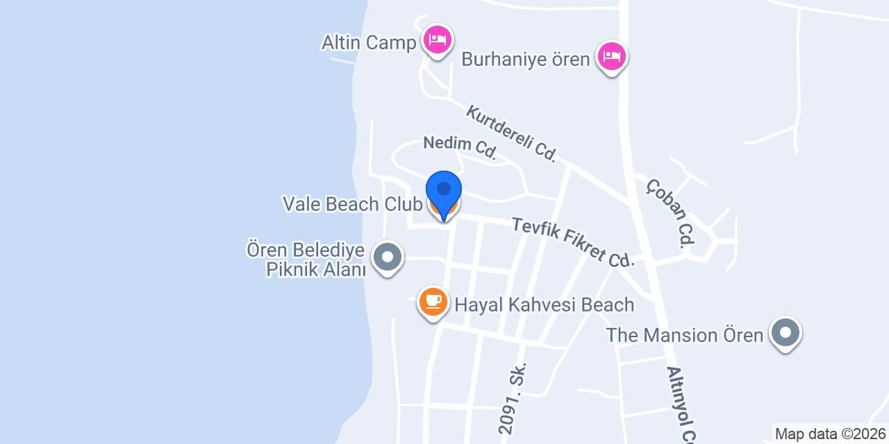 Vale Beach Club konumu