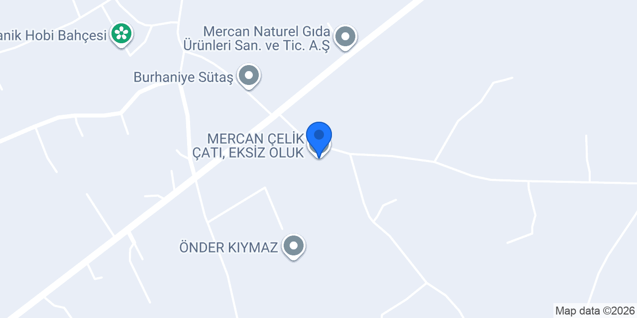 MERCAN ÇELİK ÇATI, EKSİZ OLUK konumu