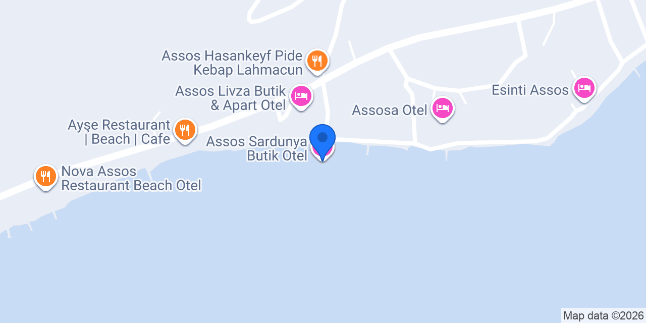 Assos Sardunya Butik Otel konumu
