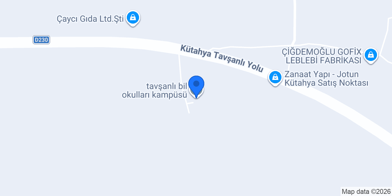 tavşanlı bil okulları kampüsü konumu