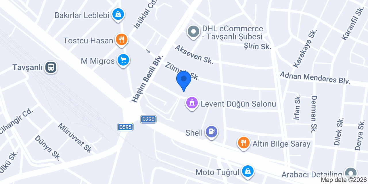 Abay oto lastik konumu