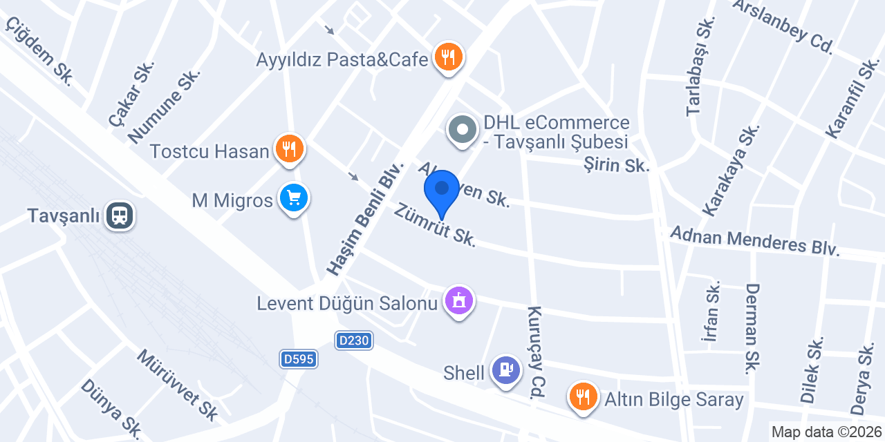 Sürat Kargo Tavşanlı Şube konumu