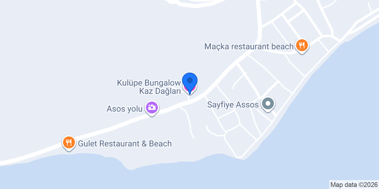 Kulüpe Bungalow Kaz Dağları konumu