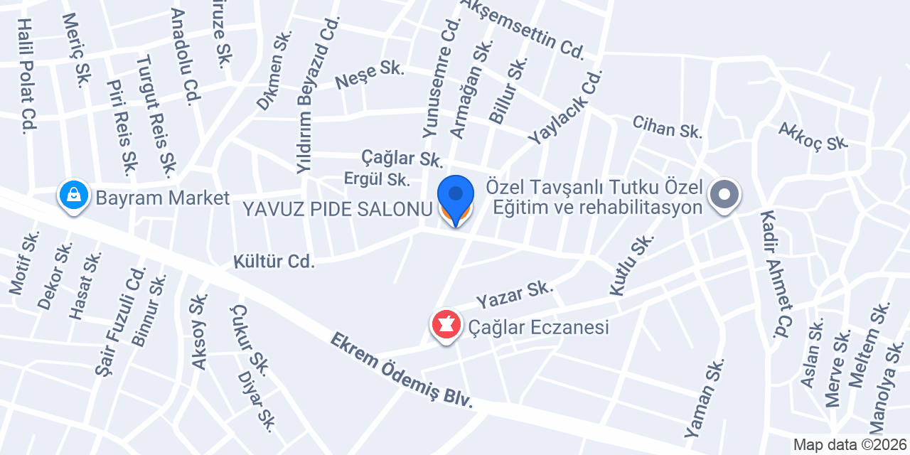 YAVUZ PIDE SALONU konumu