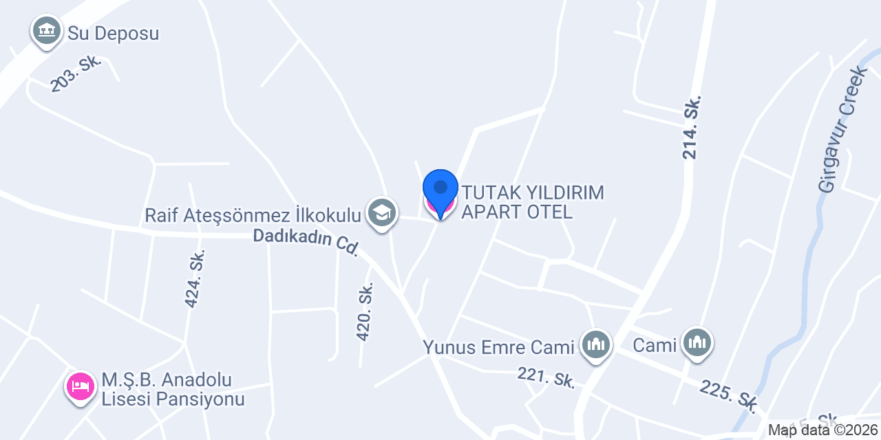 TUTAK YILDIRIM APART OTEL konumu