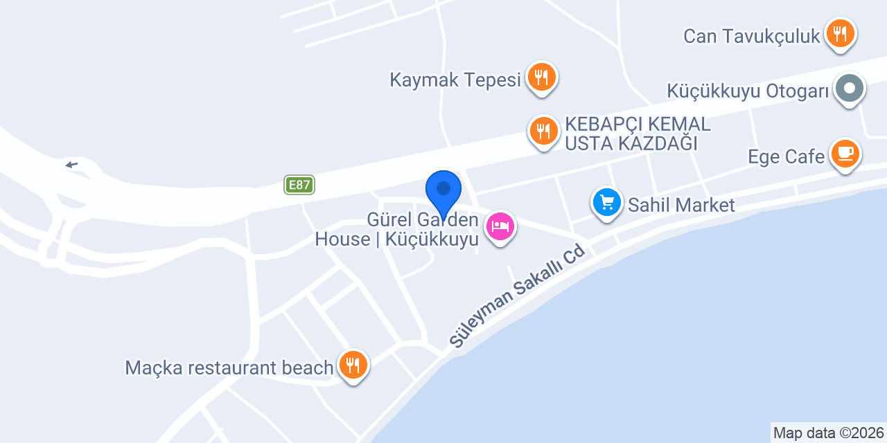 Ergül Motel Küçükkuyu konumu