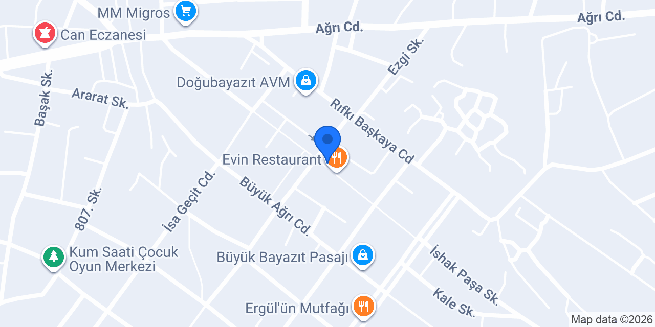 Pasaport Pizza Doğubeyazıt konumu