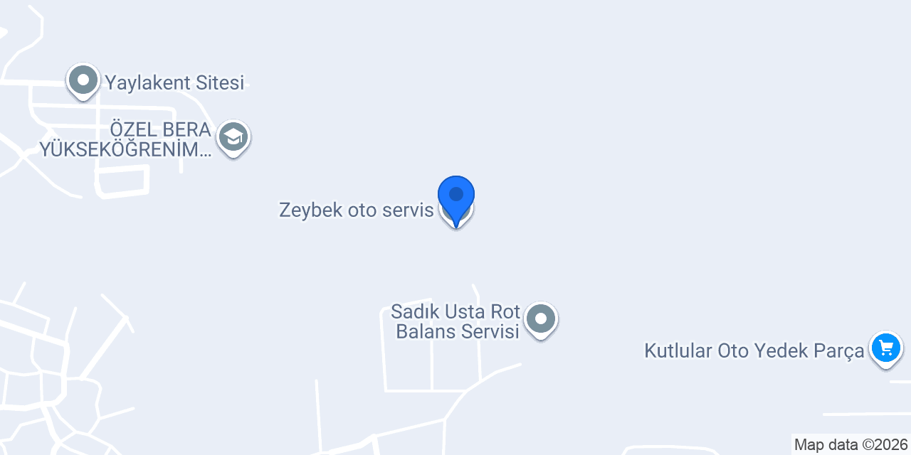 Zeybek oto servis konumu