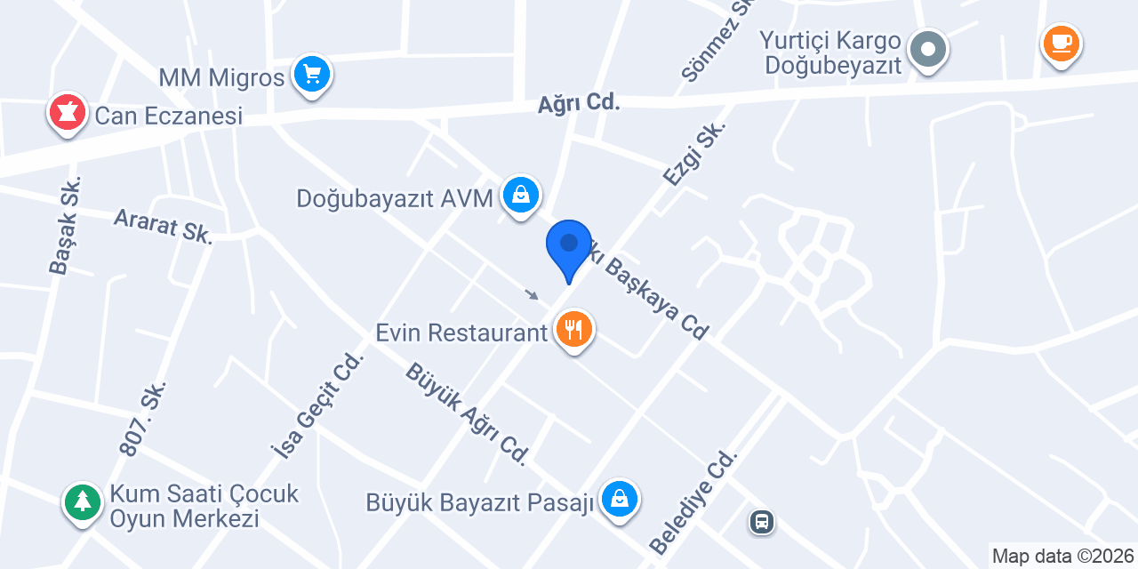 Bülent Börekçilik Doğubayazıt konumu