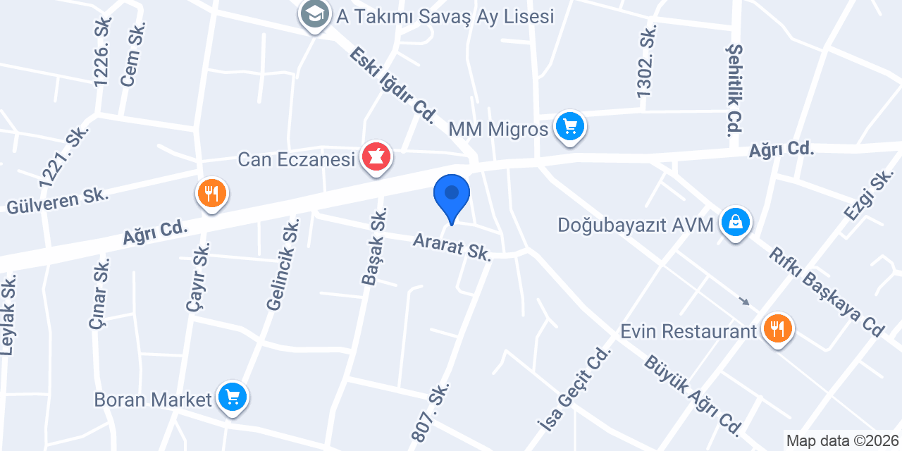 Doğubayazıt Tesisatçı Doğan Usta konumu