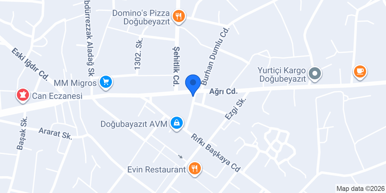 Serhat Kitabevi Doğubayazıt konumu