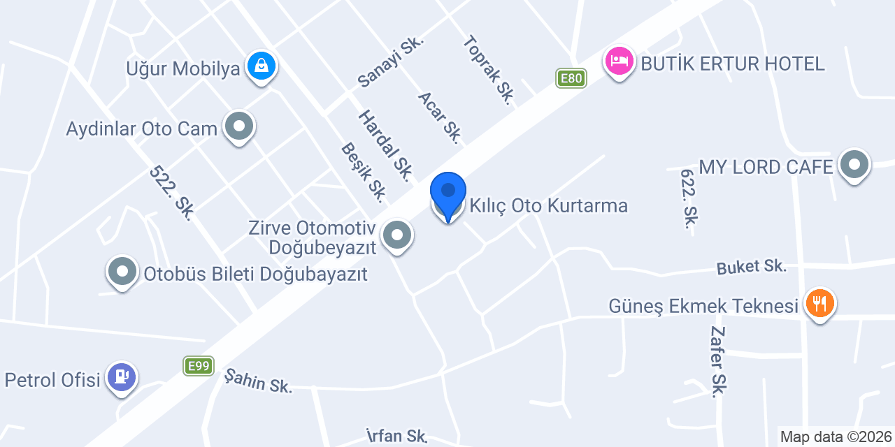 Kılıç Oto Kurtarma konumu