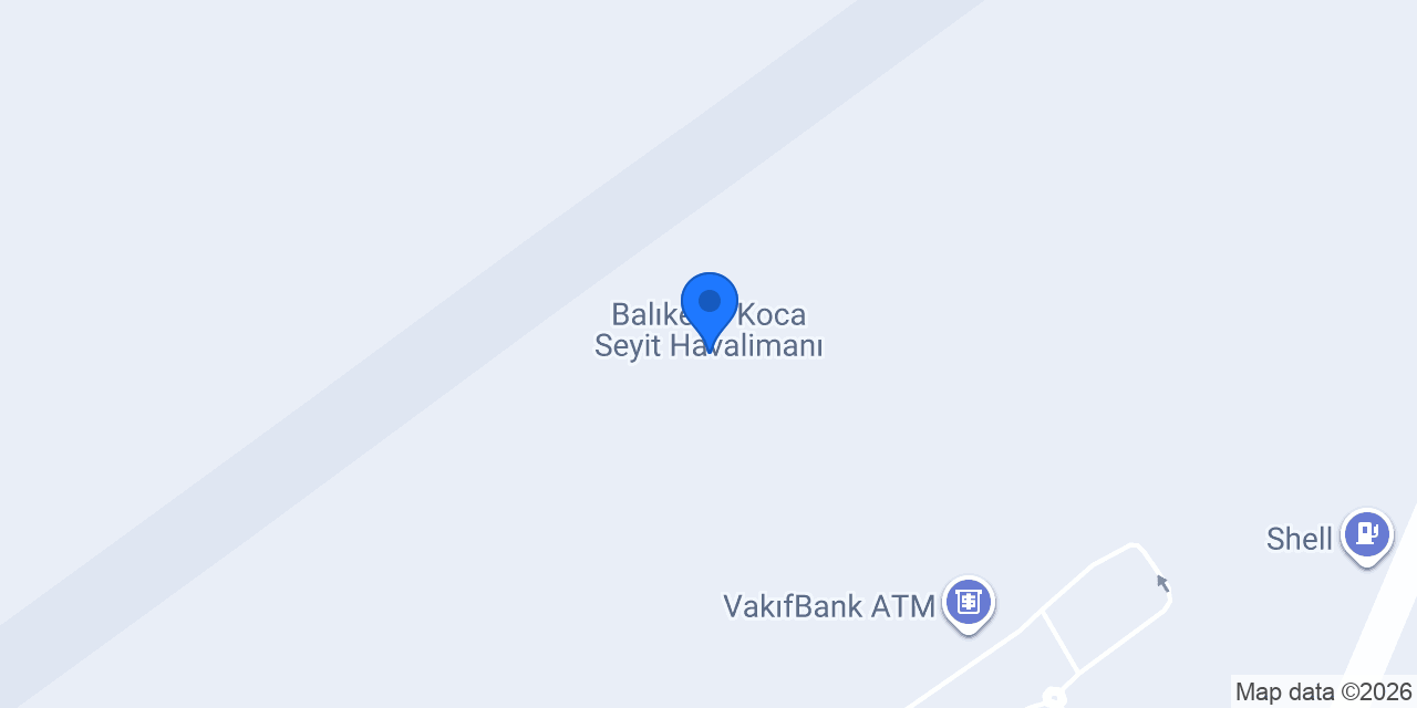 Balıkesir Koca Seyit Havalimanı konumu
