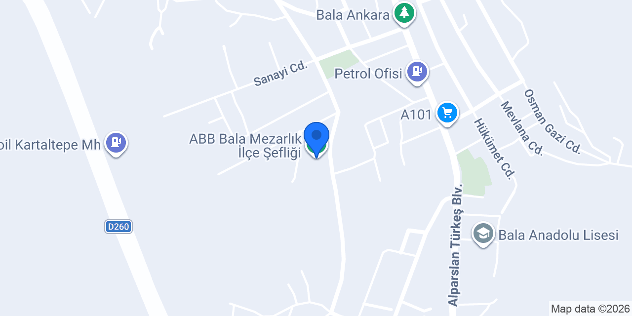 ABB Bala Mezarlık İlçe Şefliği konumu