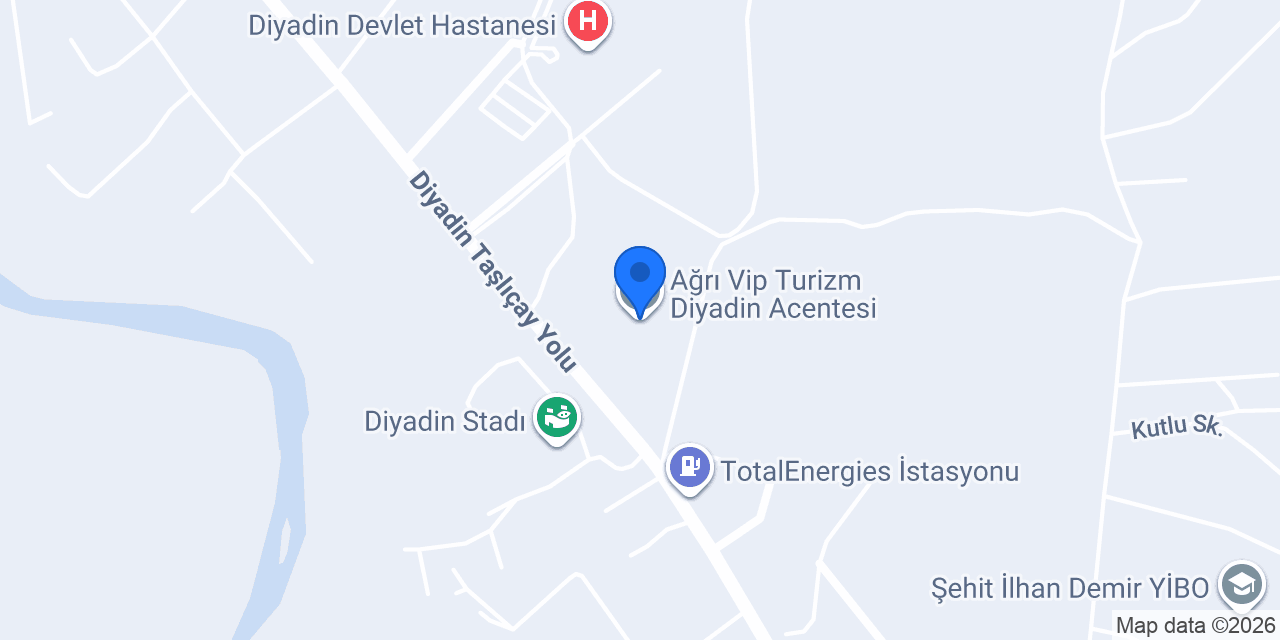 Ağrı Vip Turizm Diyadin Acentesi konumu
