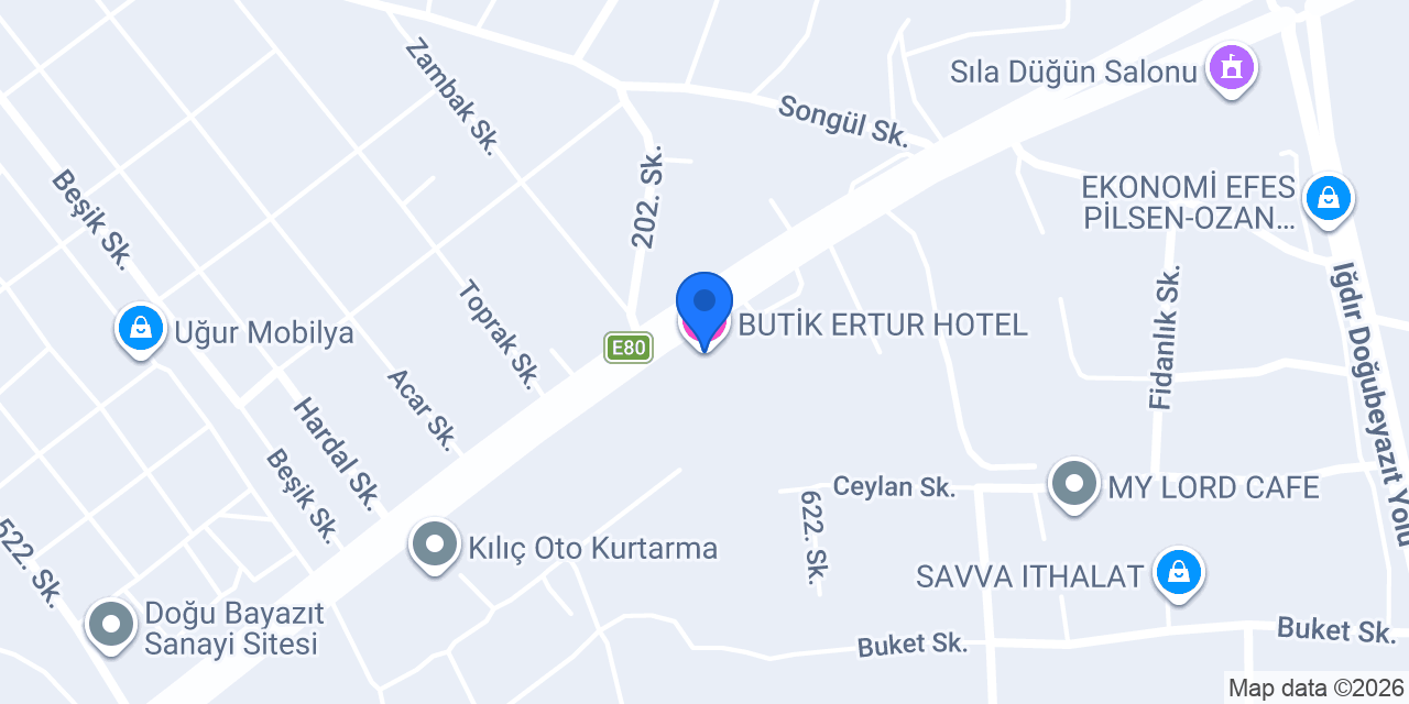 BUTİK ERTUR HOTEL konumu