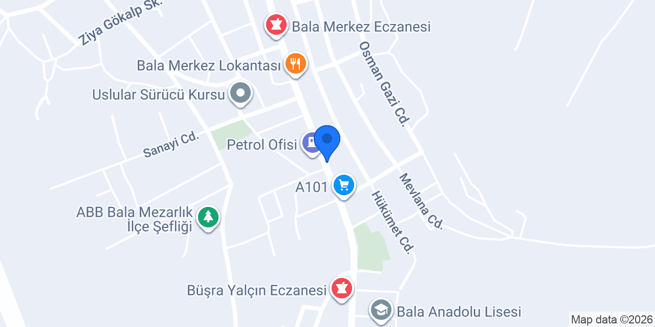 Bala Şoförler Ve Otomobilciler Odası konumu