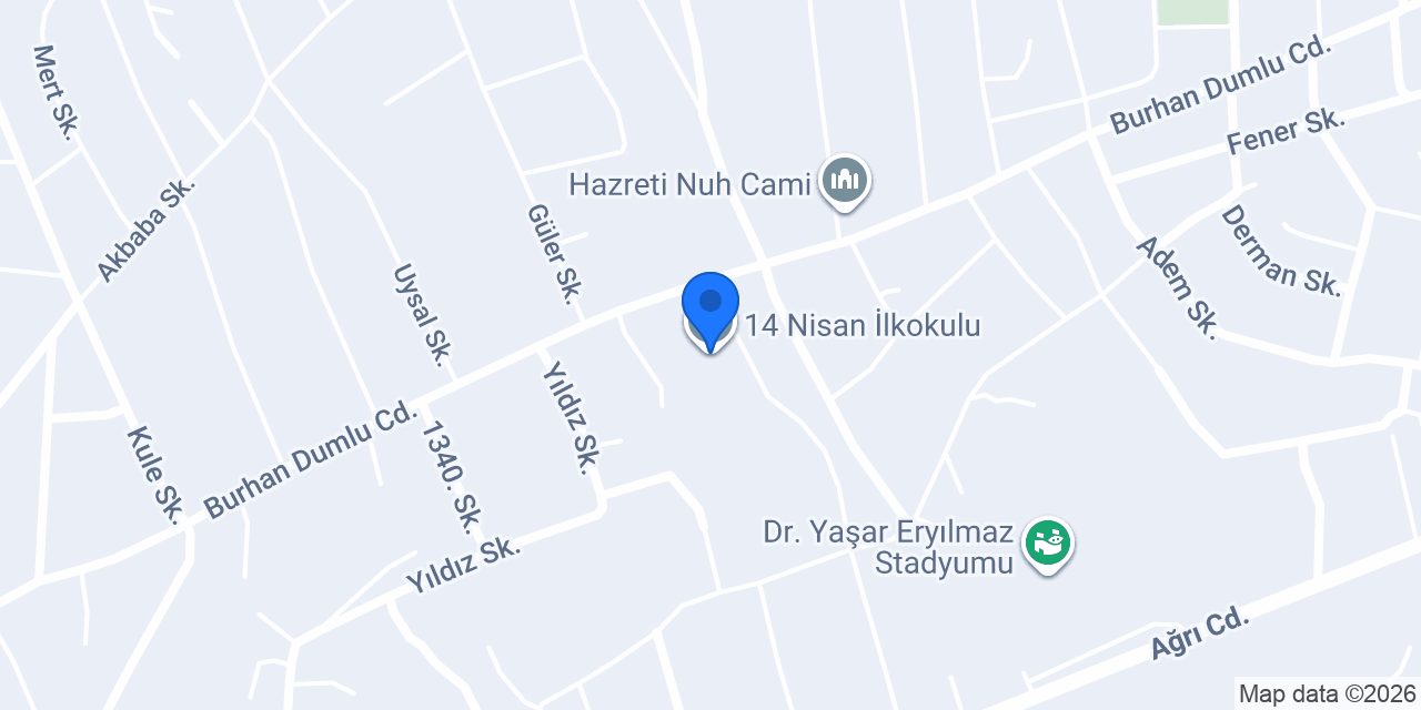 14 Nisan İlkokulu konumu