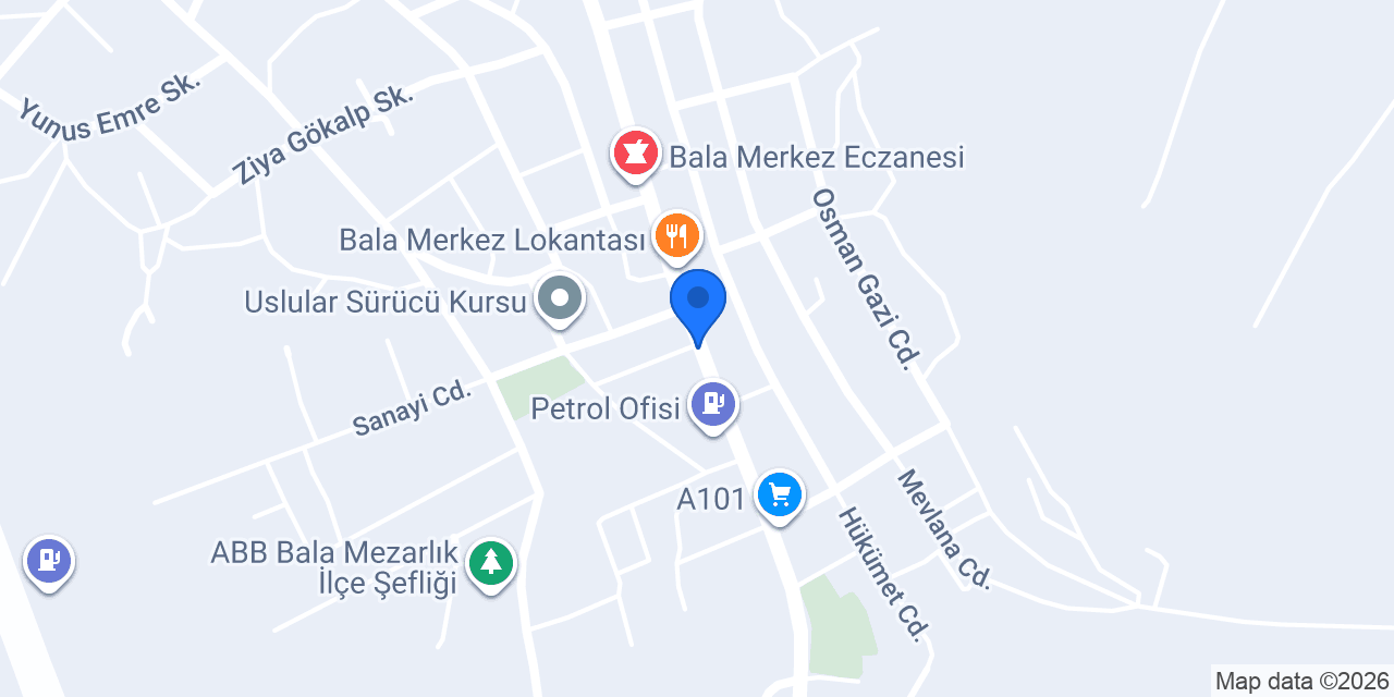 Yeni Bala Eczanesi konumu