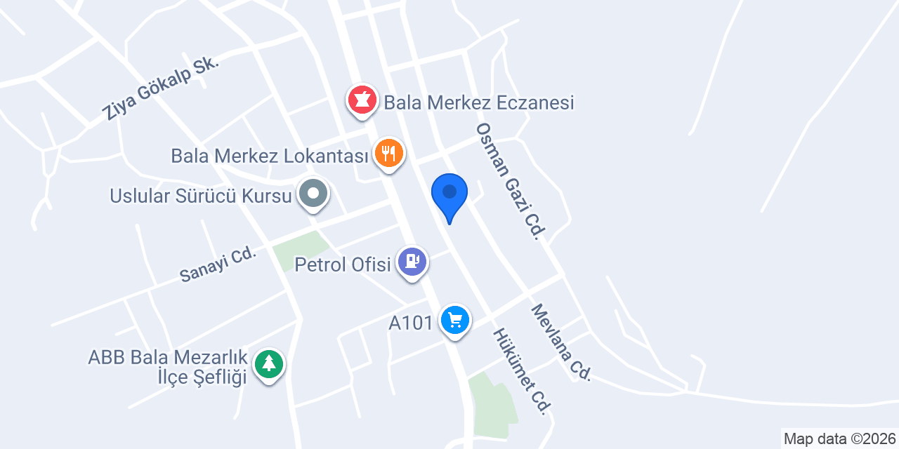 Bala İlçe Müftülüğü konumu