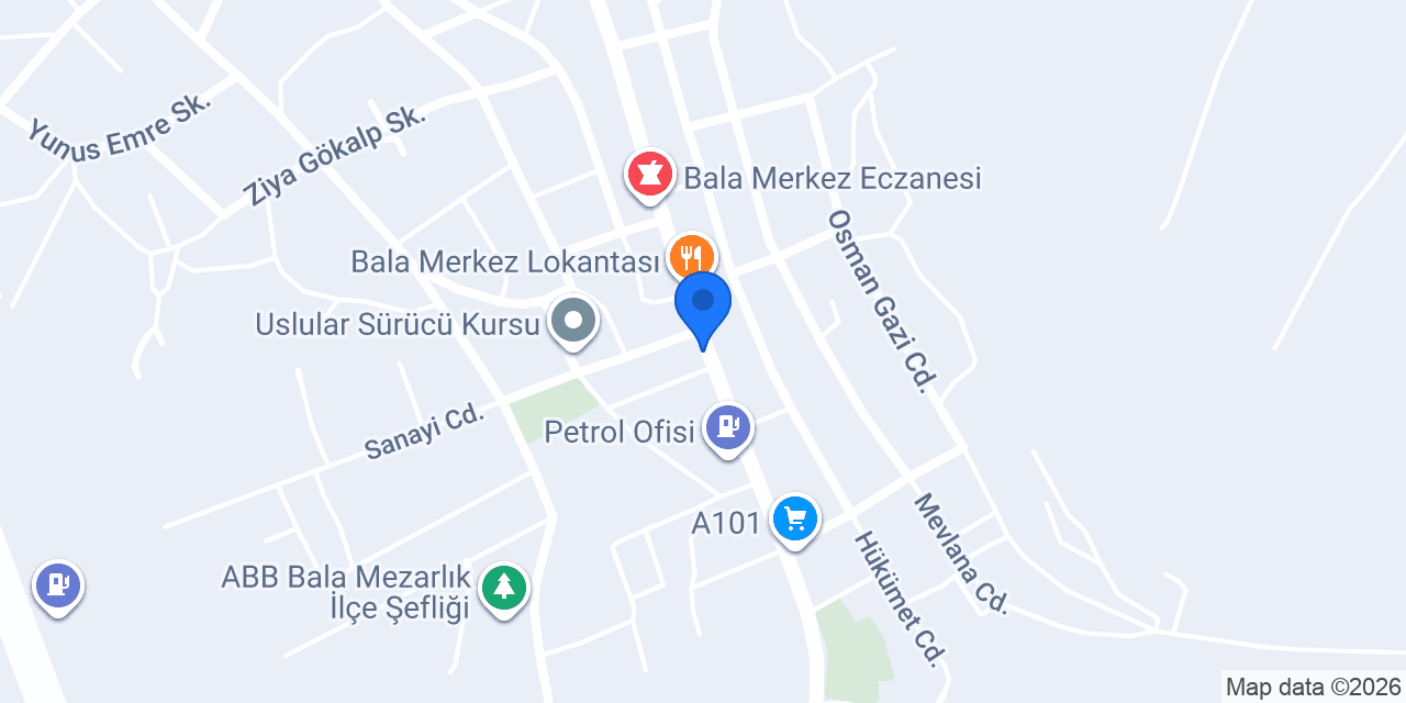 Ziraat Bankası Bala/Ankara Şubesi konumu