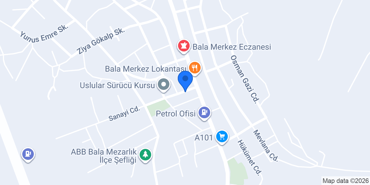 Bala Faik Güngör Çok Programlı Lisesi konumu