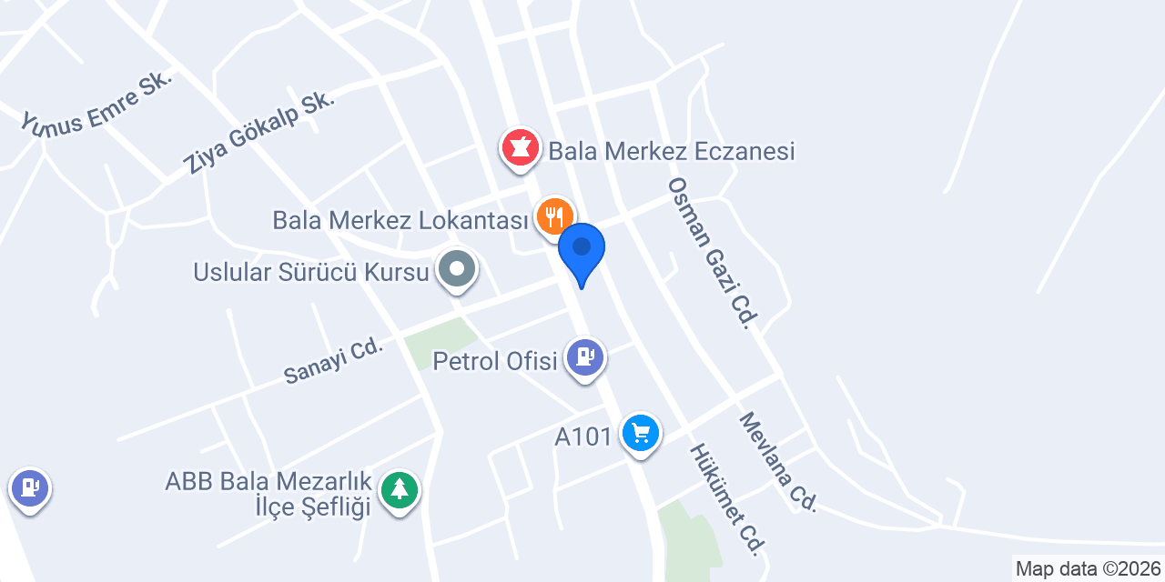 Bala Taksi Durağı konumu