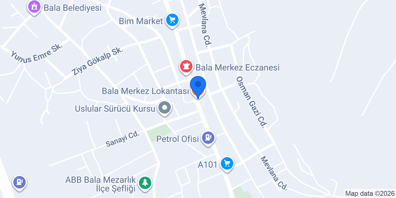 Bala Merkez Lokantası konumu
