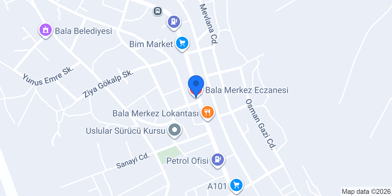 Bala Merkez Eczanesi konumu