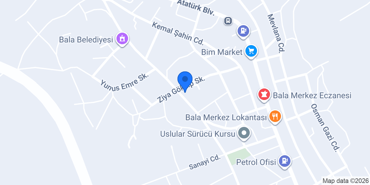 Bala Kız Öğrenci Yurdu konumu