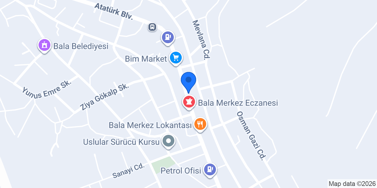 Balâ PTT Müdürlüğü konumu