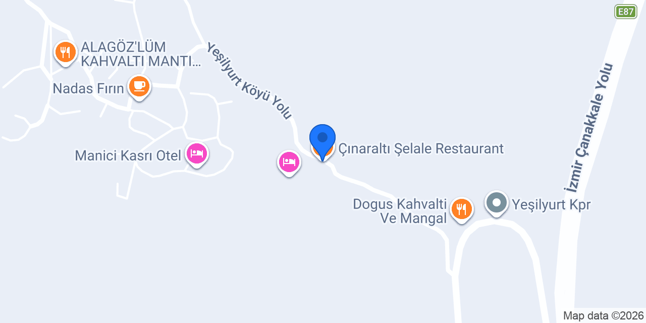 Çınaraltı Şelale Restaurant konumu