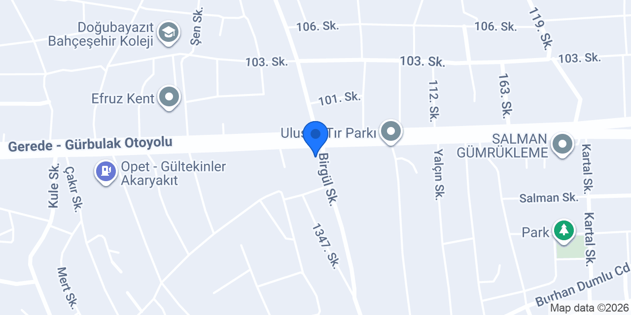 Mehtap Gümrükleme konumu