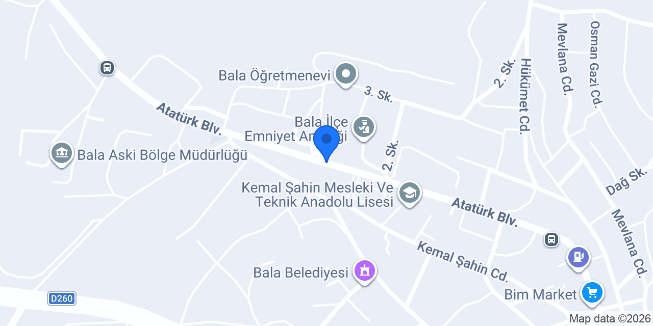 Bala Polis Merkezi Amirliği konumu