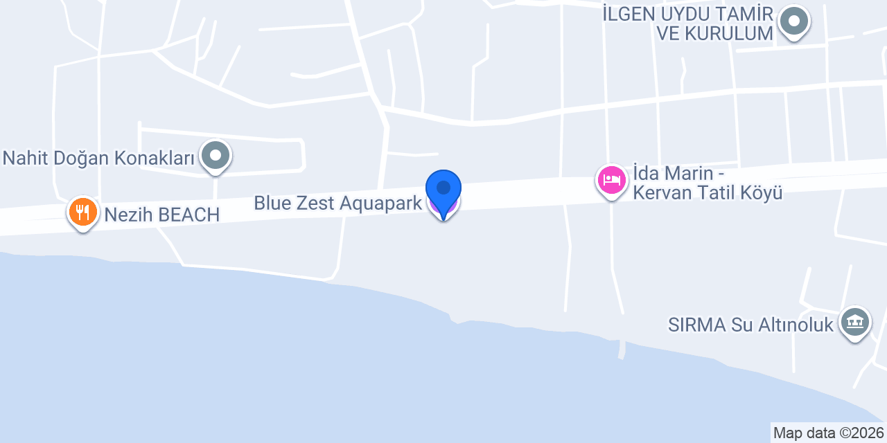 Blue Zest Aquapark konumu